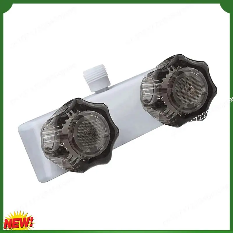 

A48I RV Shower Faucet,Camper Shower Faucet Replacement 4In RV Shower Valve Diverter With Dual Smoked Knob For Bathroom Shower