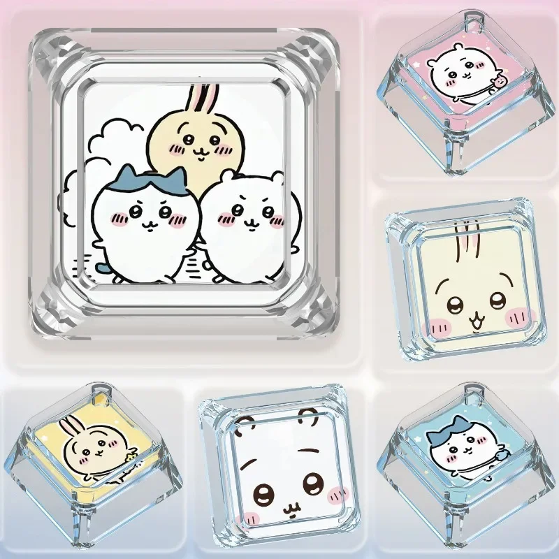 Cartoon-Anime-Peripheriegeräte, geeignet für MX-Achsen, niedliche Chiikawa-Persönlichkeit, einzelne Woting, transparente mechanische Tastatur-Tastenkappen
