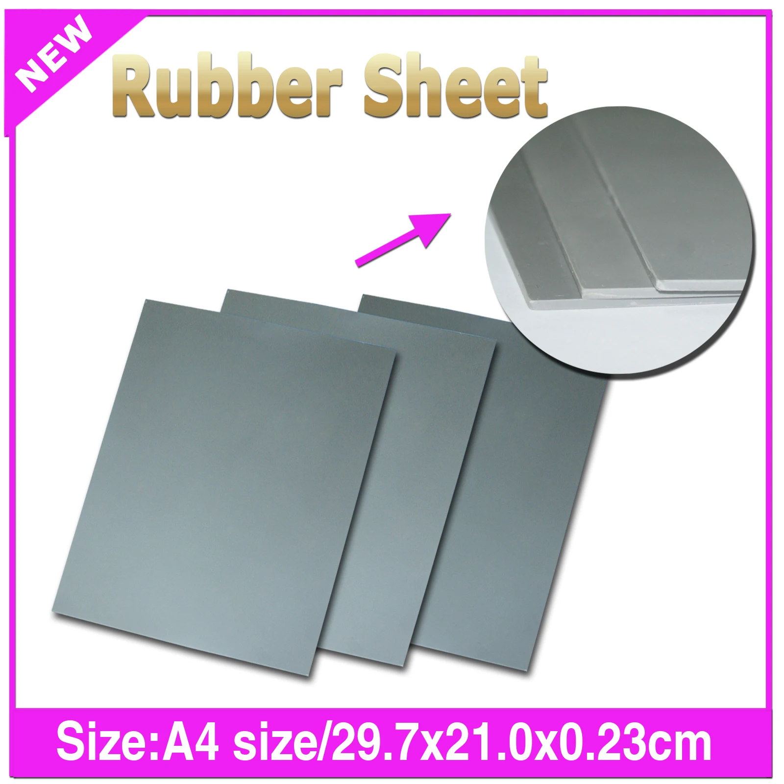 Hot 2.3mm Rubber Gray Stamp Rubber Materials For Laser Cutting Engraving Machine 2pcs