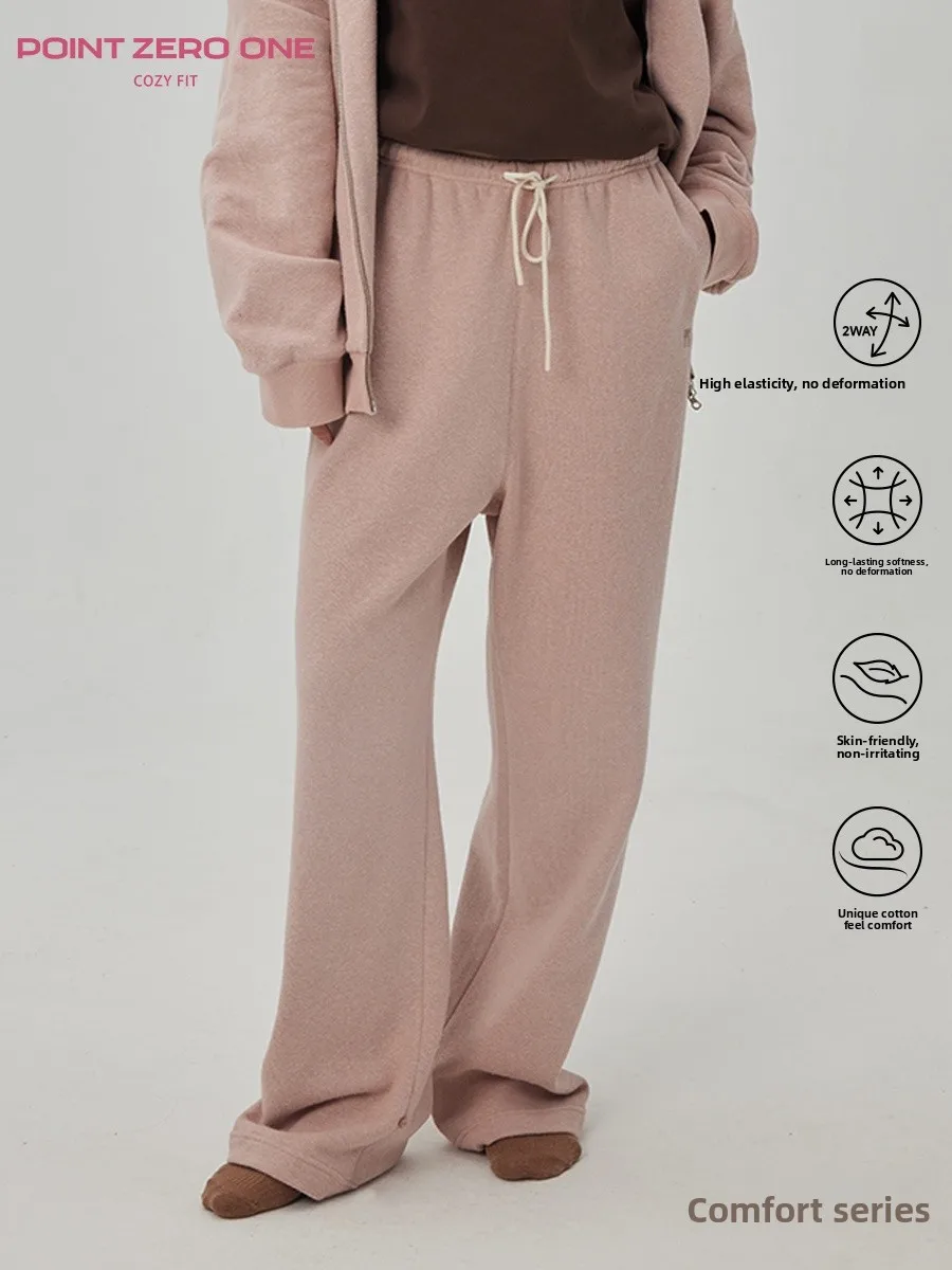

Comfortable Loose Straight Leg Cotton Linen Pants for Women Home Leisure Sweatpants High Elastici Korean Sle l Waist