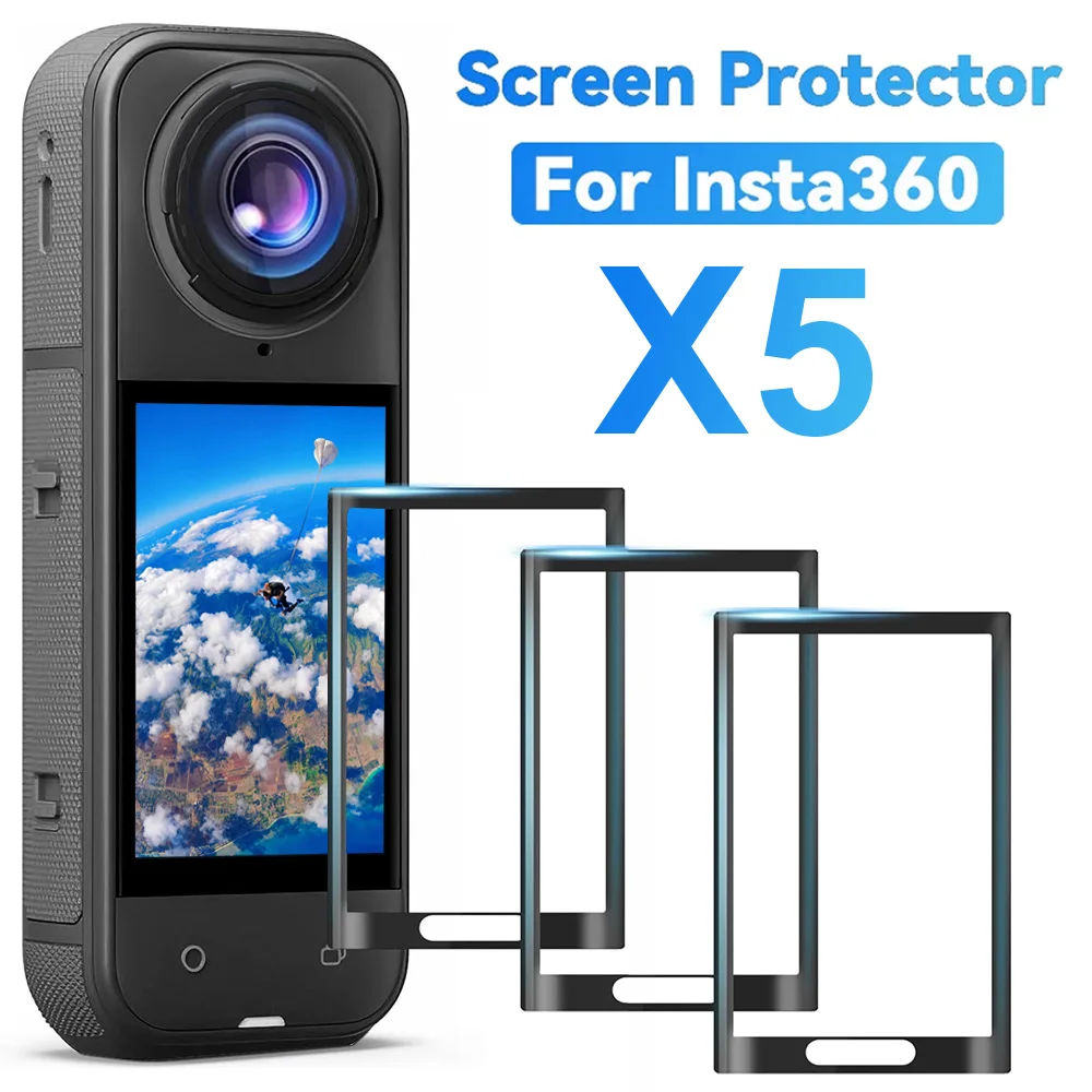 1/2/3PCS Screen Protectors for Insta360 X5 Anti-Scrach Tempered Glass 3D Curved Protective Film for Insta 360 X5 Action Cameras