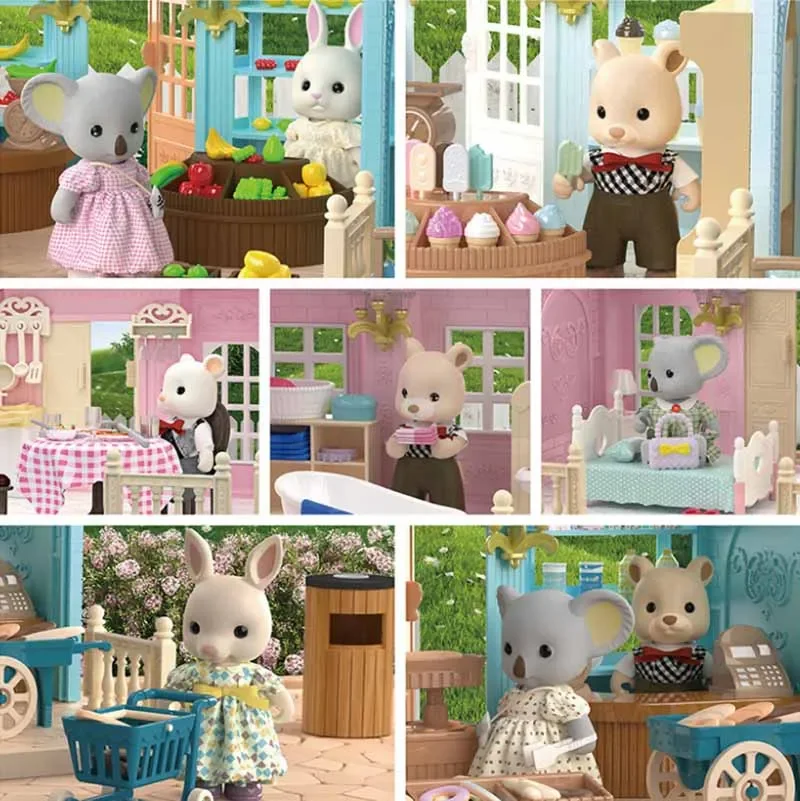 8PCS Koala Diary Original Doll Simulation Small Animal Model Miniature Scene Decoration Children\'s Play Home Doll Birthday Gift