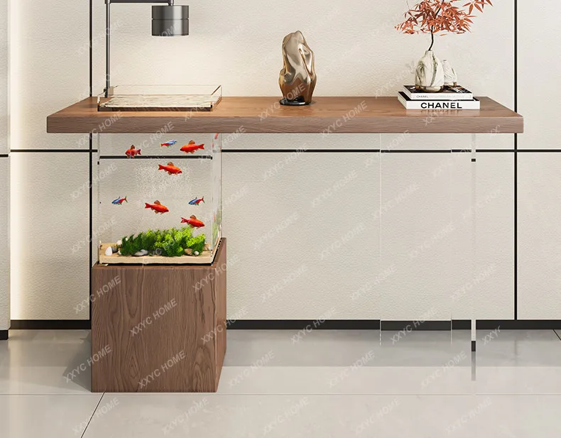 

X69 Modern Style Entrance Table Advanced Sense Entrance Entrance Table Fish Tank Landscaping Solid Wood Cabinet