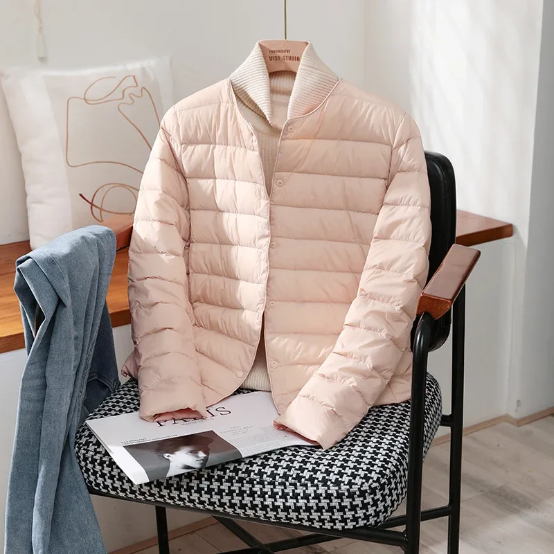 2023 New Arrivals Autumn Winter Warm Women White Duck Down Slim Jackets Female Fashion Ultra Lightweight Packable Puffer Coats