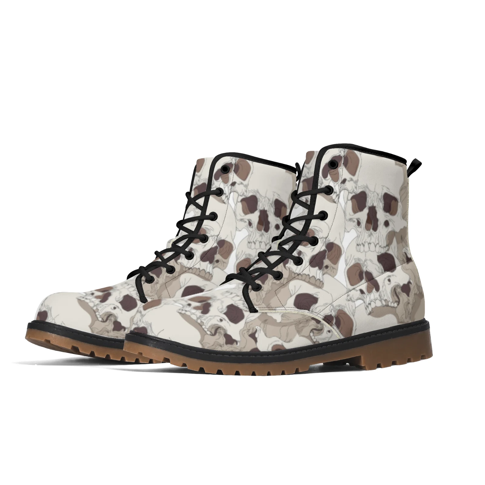 

Customizable Skulls pattern printed boots Street casual mid-calf boots for men and women winter boots