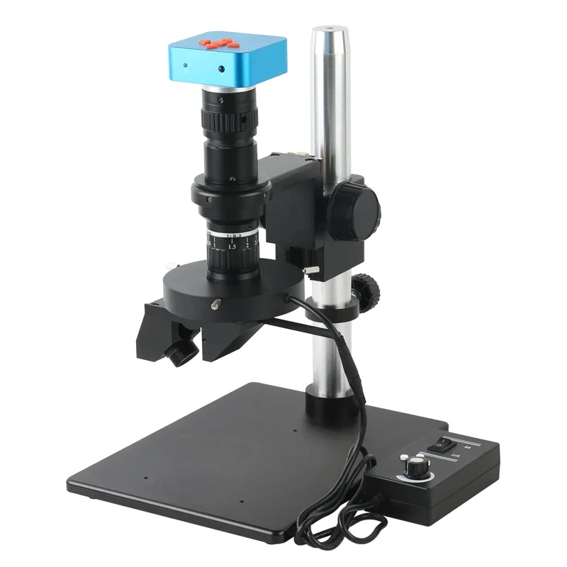 HDMI Industrial Video Microscope Camera + 2 in 1 2D 3D 0.6X-5X Stereo 200X C Mount Zoom Lens + 208/Pcs LED Ring Light