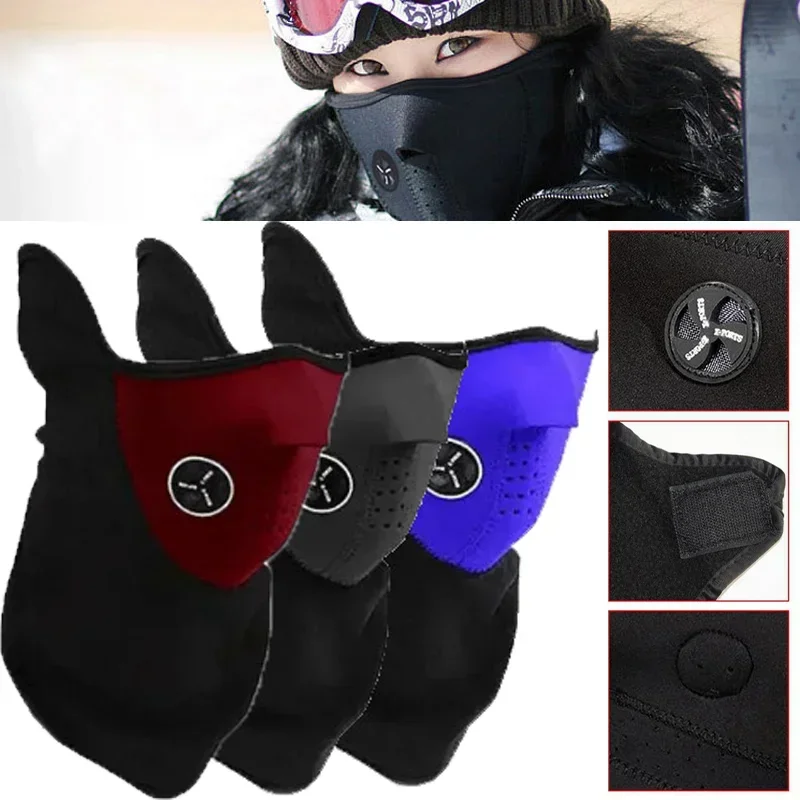 

Motorcycle Winter Outdoor Sports Masks New Winter Fleece Thermal Face Mask Balaclava Windproof Keep Warm Riding Face Shield