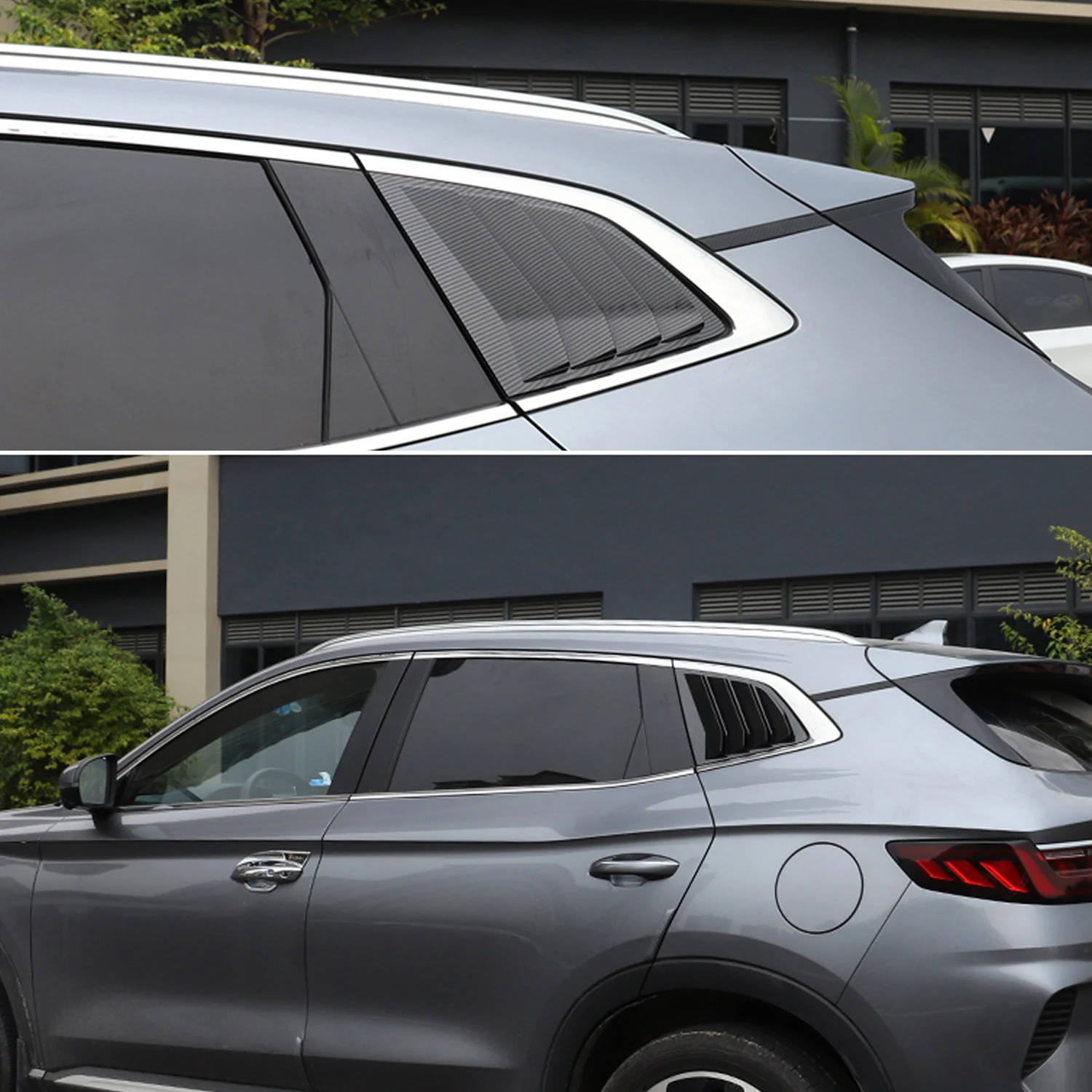 For BYD DM-i EV / Seal U / Sealion 6 2021-2025 Car Exterior Rear Back Side Window Louvers Cover Decorative Trim ABS Glossy Black