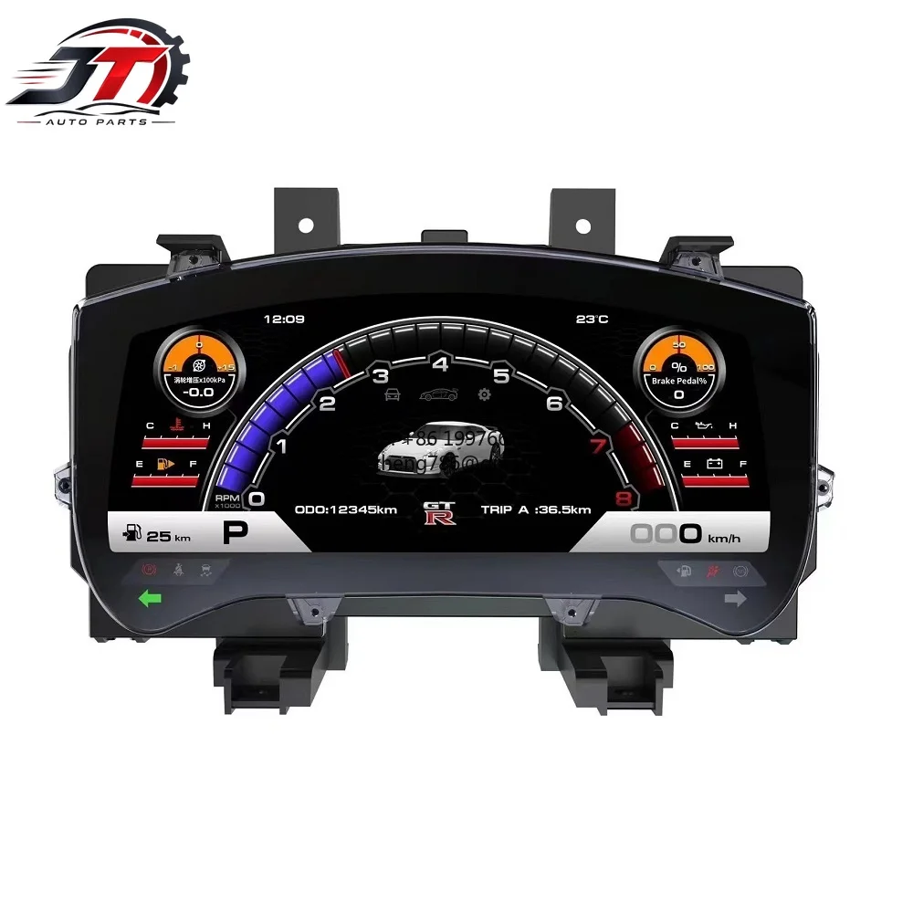 JT WEIJUNPRO Car LCD Dashboard 12.3 Inch Digital Gauge Cluster Meter For Nissan For GTR 2007-2016 Digital Dashboard