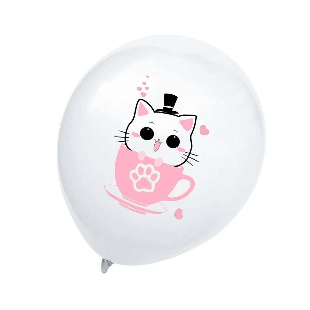 

12 Pcs Premium Latex Cat Printed Party Decoration Reusable Kids Birthday Festive Supplies Elegant Versatile Child Rubber Simple