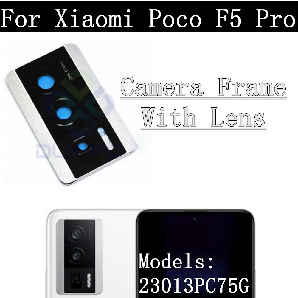 Original Tested Back Main Big Rear Camera Frame Lens Module for Xiaomi Poco F5 Pro, Facing Front Camera Module, Flex Cable