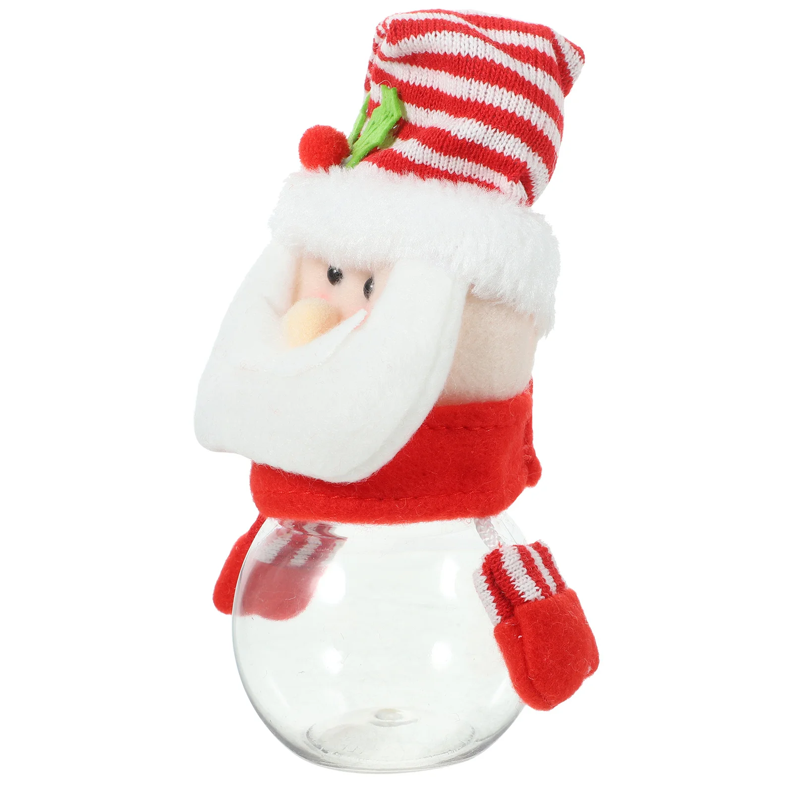 الكرتون عيد الميلاد كاندي جرة مختومة الحاويات هدية عيد الميلاد صندوق بلاستيكي لطيف سطح المكتب زخرفة ديكور احتفالي