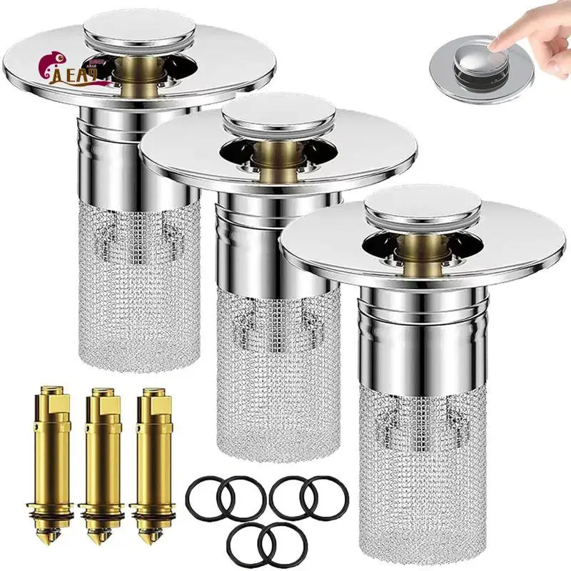 AEA9-Drain, Stainless Steel -Up Drain Filter, With Removable Stainless Steel Strainer Basket Hair Catcher