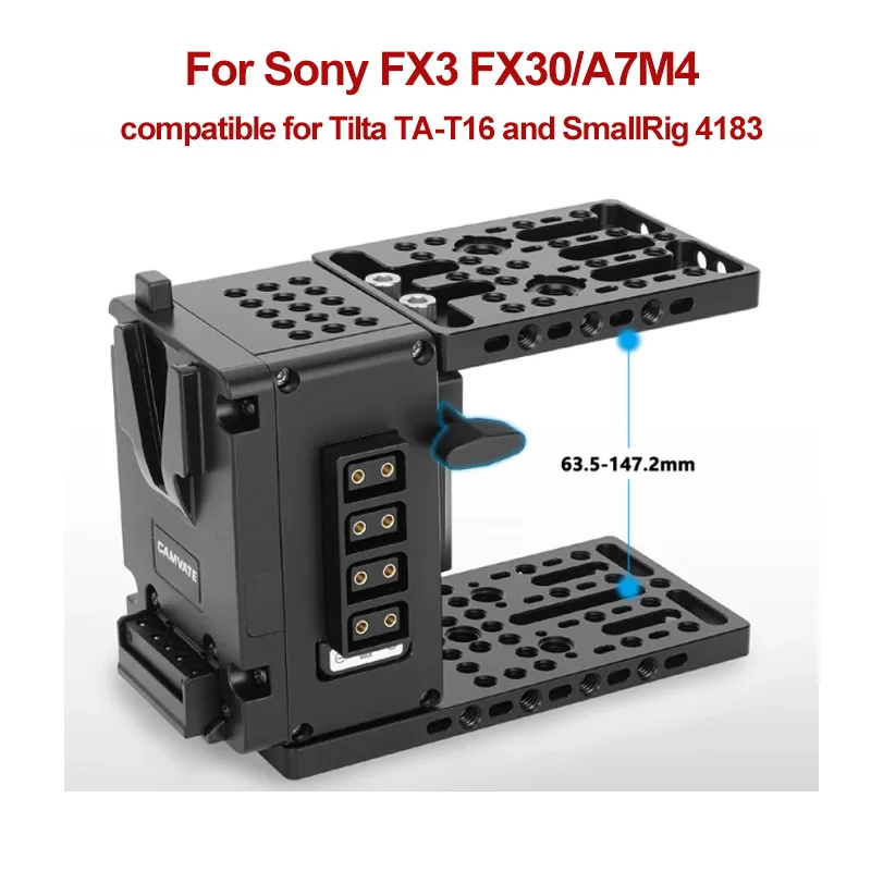 CAMVATE لسوني A7M4/A7S3 وحدة توسيع قفص الكاميرا Cineback متوافق مع Tilta TA-T16 ل SmallRig 4183