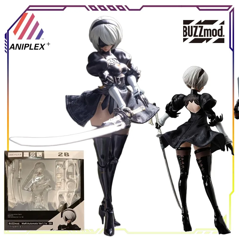 ฟิกเกอร์อนิเมะ ANIPLEX+ รุ่น BUZZmod NieR:Automata เวอร์ชั่น 1.1a ซีรีส์ 2B ของเล่นโมเดลแอคชั่นแบบขยับได้ ของสะสม ของขวัญสำหรับเด็กผู้ชาย