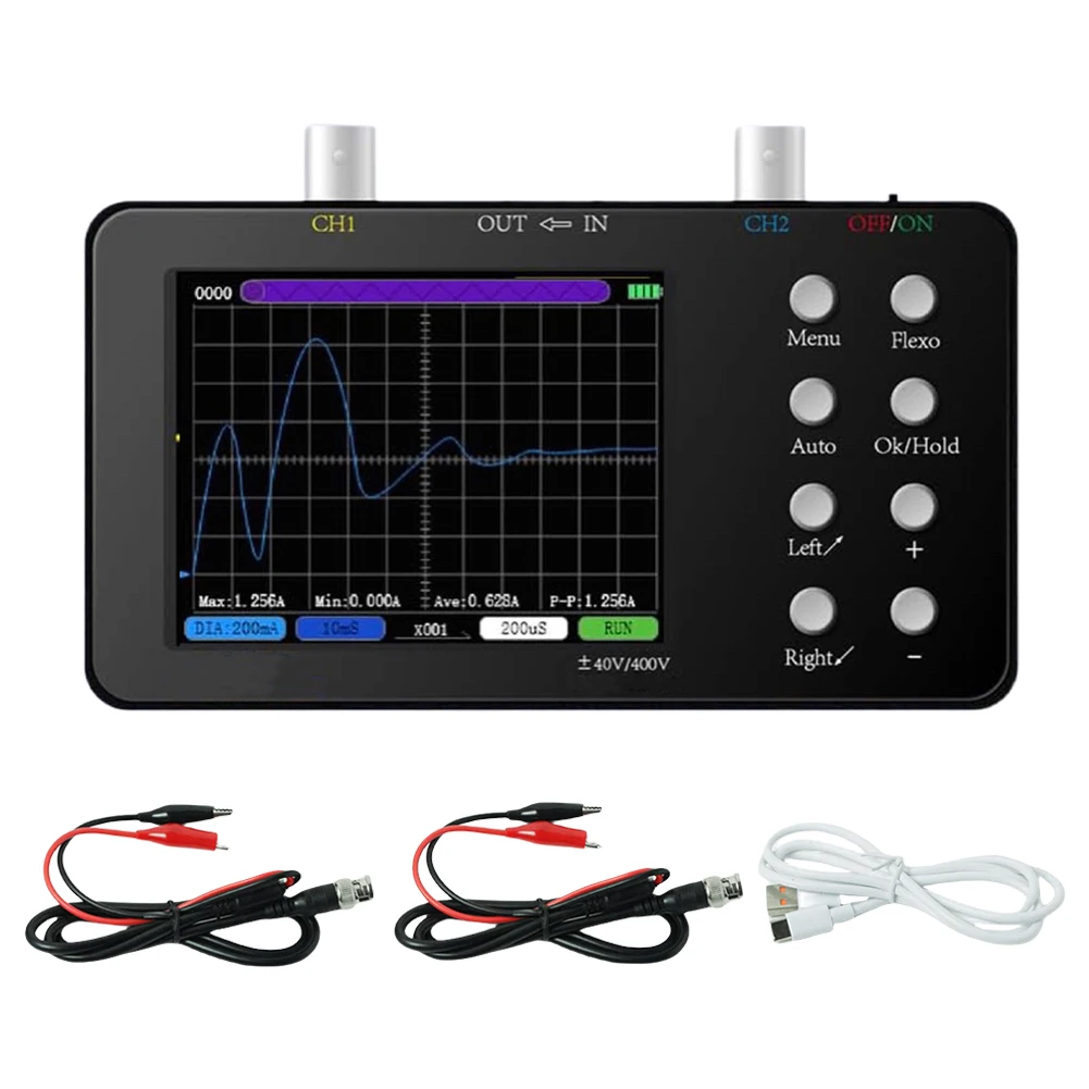 SCO2 Digital Storage Oscilloscope 50M Sampling Rate Dual Channel One Key AUTO 3.2inch LCD 20KB Memory Depth Trigger Function