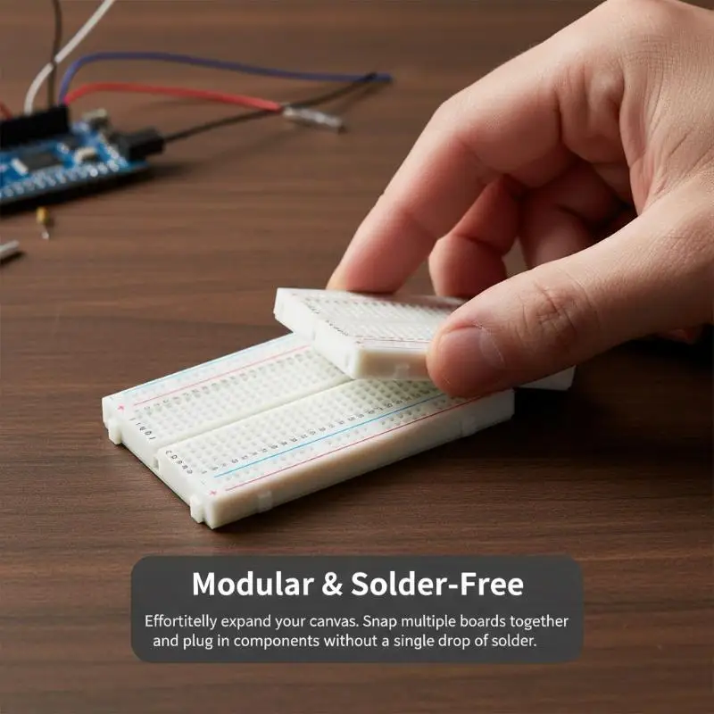 Compact 400 Tie Points Solderless Breadboard - Perfect Mini Protoboard for DIY Circuit Testing & Arduino Projects