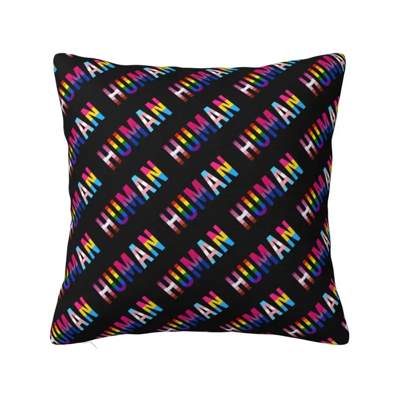 

Rainbow Human Lgbt Throw Pillow Case for Sofa Lesbian Gay Pride Cushion Cover Soft Polyester Pillowcase Double-sided Printing