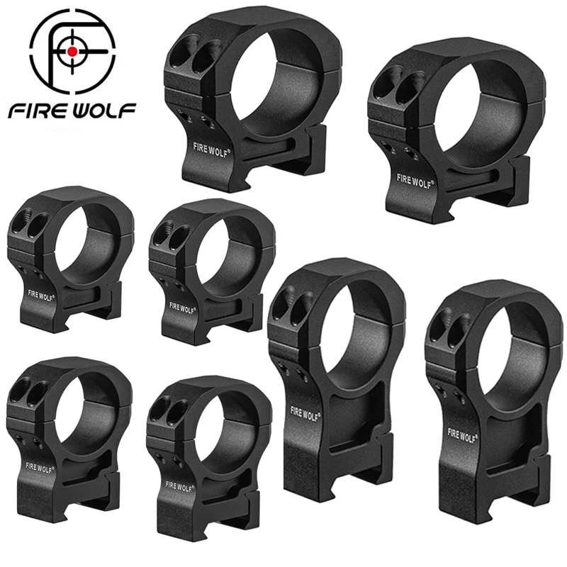 FIRE WOLF 7075 Aluminum Alloy 30mm High/lLow Profile Riflescope Rifle Scope Picatinny Weaver Mount Ring Bracket 21mm Mount