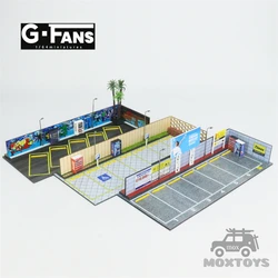 G-FANS 1:64 Diorama Beach Building / Japan Street  /Garden parking Scene Model  led diorama