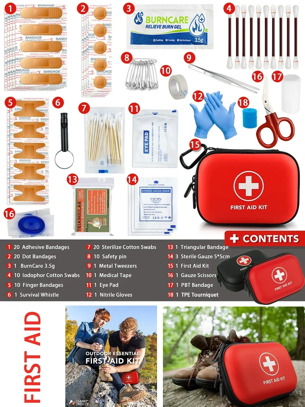 Multifunctionele EHBO-kit Draagbare medische tas voor buiten kamperen Wandelen Thuis noodgevallen EDC - afbeelding 2