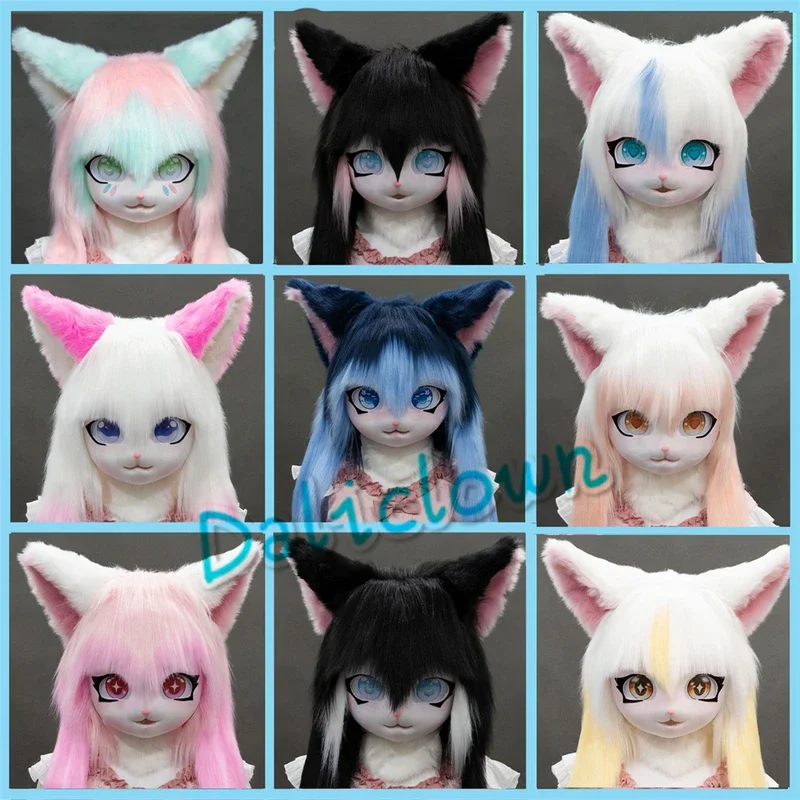 KIG fursuit Kigurumi headset Furry Cosplay Costume paw head base comitom furry animal cat rabbit doll beast mask cosplay costume