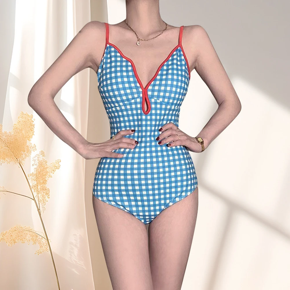 Plaid Suspenders Triangle Female Underwear Soft  Student Feeling Holiday Hot Spring Swimsuit Lingeries Sexy Hot Women's Swimsuit