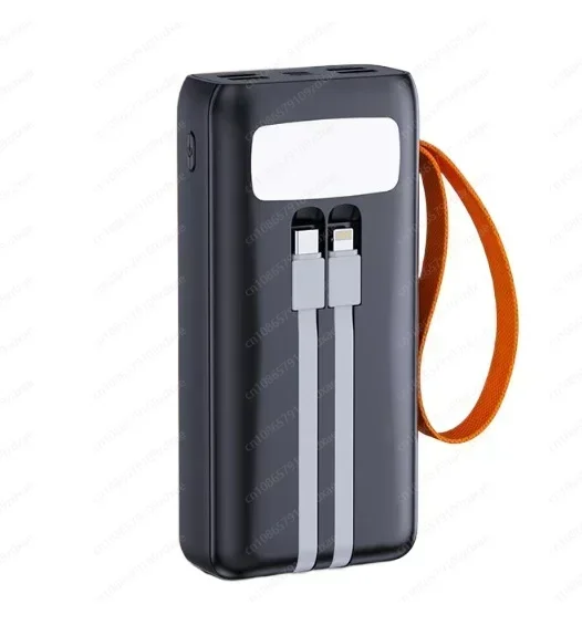 own cable 30000 mAh power bank, fast charging digital display screen large capacity high power mobile power supply