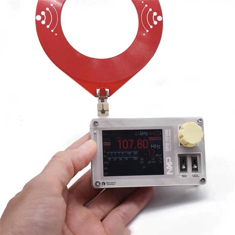 -ABAB ESP32 راديو صغير TEF6686 DSP مع هوائي حلقي كامل النطاق JAS استقبال Radiojas