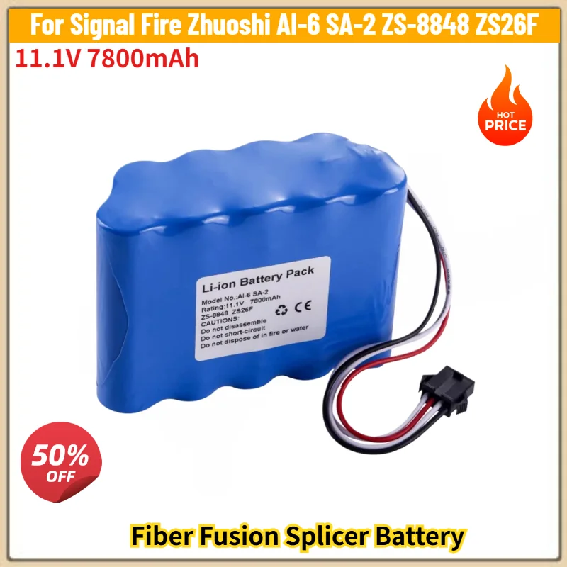 

High Quality 11.1V 7800mAh Battery for Signal Fire Zhuoshi AI-6 SA-2 ZS-8848 ZS26F Fiber Fusion Splicer Replacement Battery