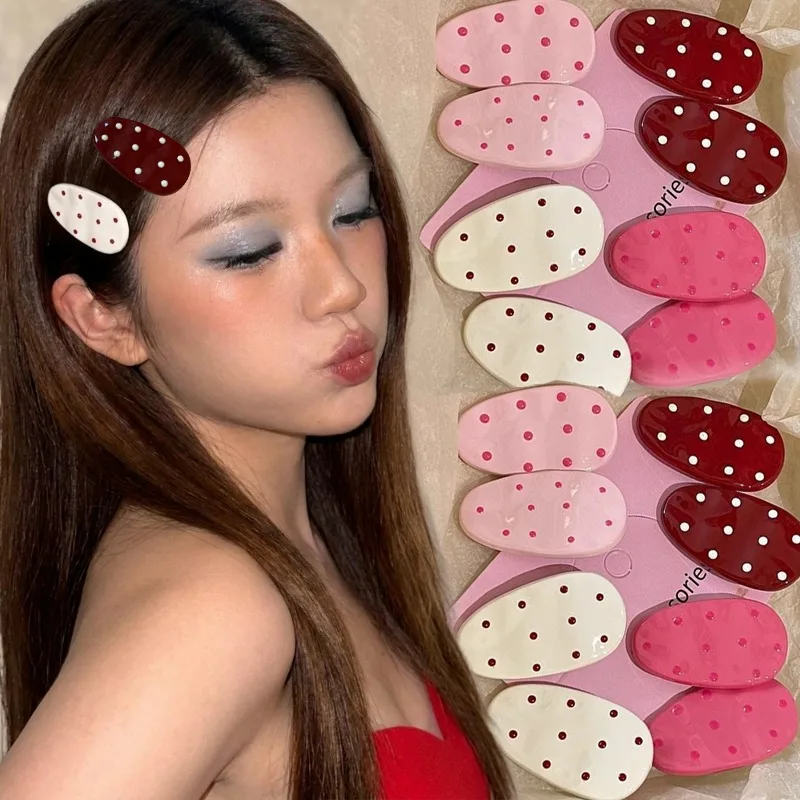 

5/30pcs Y2K Korean Style Hair Clips Waterdrop Small Size for Kids and Adults Polka Dot Barrettes Cute Duckbill Bangs Women Girls