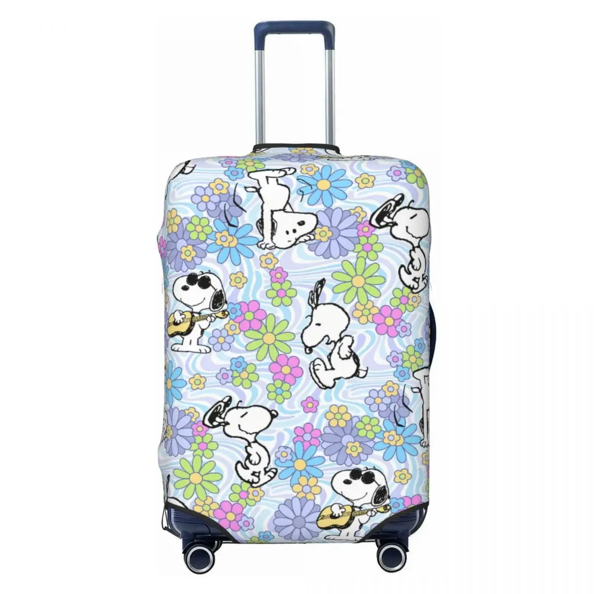 

Custom Cartoon Snoopy Flowers Luggage Cover Cute Suitcase Protector Covers Suit For 18-32 inch