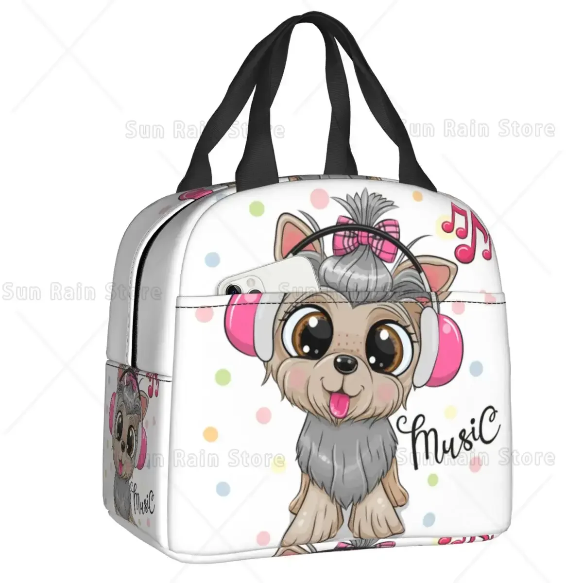 Custom Yorkshire Terrier Dog Lunch Bag Men Women Warm Cooler Insulated Lunch Boxes for Kids School