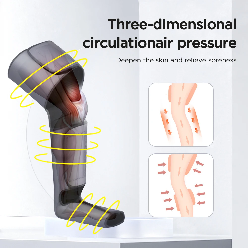 Foot Air Pressure Leg Massager Promotes Blood Circulation Body Massager Muscle Relaxation Lymphatic Drainage Device 360°