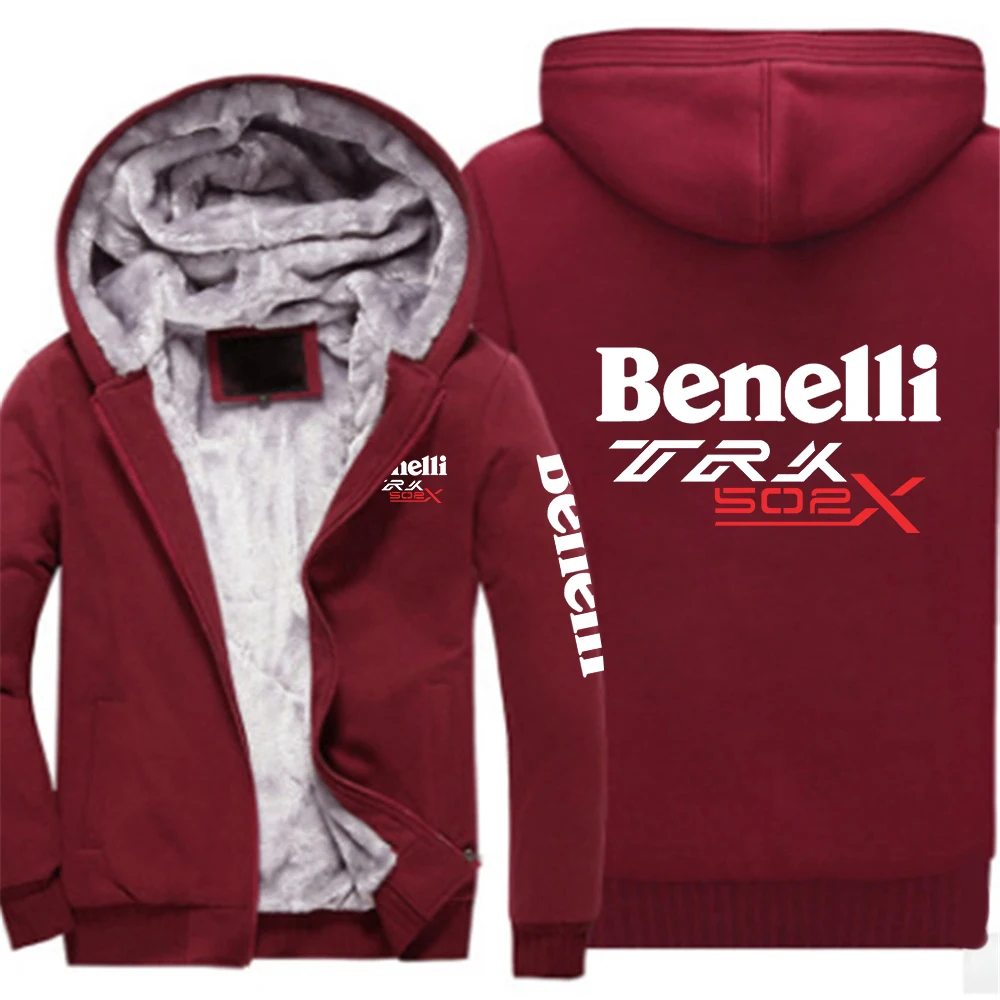 

2025 Autumn And Winter Man's Thickened Hoodies Benelli TRK 502X MOTORCYCLE Logo Print Sweatshirt Coat Leisure Fashion Jacket