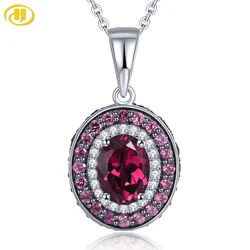 Natural Rhodolite Garnet Solid Sterling Silver Pendants 2.5 Carats Genuine Romantic Garnet Gemstone Elegant Fine Jewelry Styles