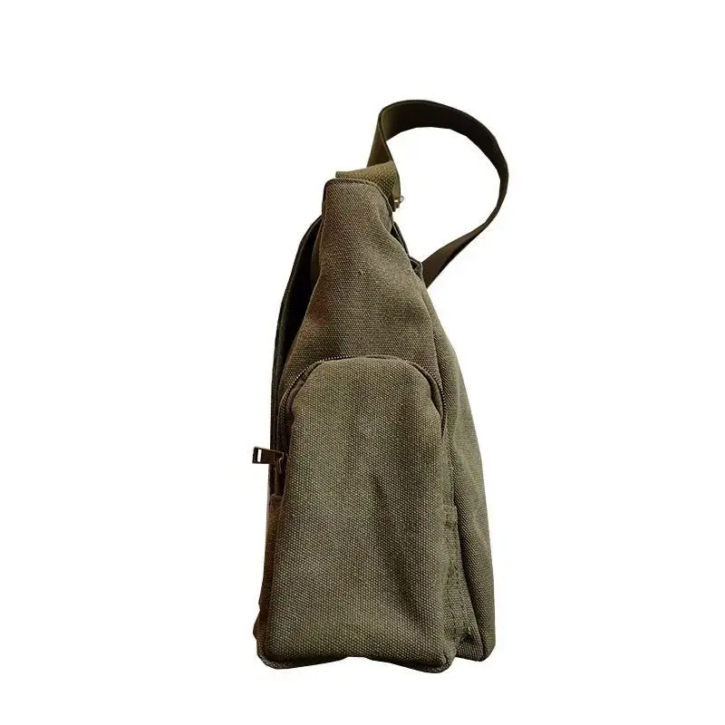 Bolso de hombro a la moda para hombre, bolso de lona de gran capacidad con personalidad, diseño ligero, bandolera Retro, novedad de 2024