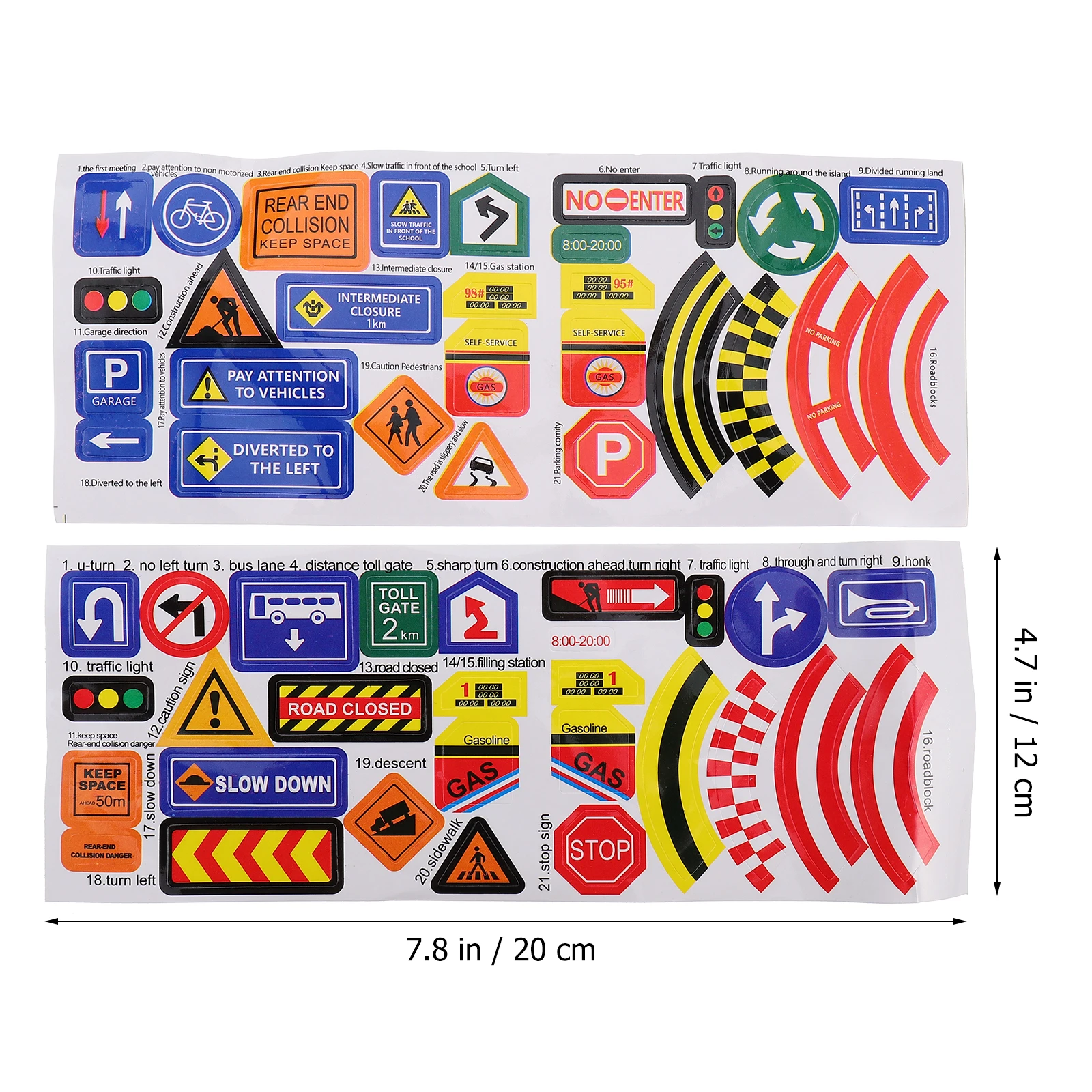 56Pcs Signs Road Traffic Signs Model Safety Educational Street Construction Playset Mini Rage Stop Road Models