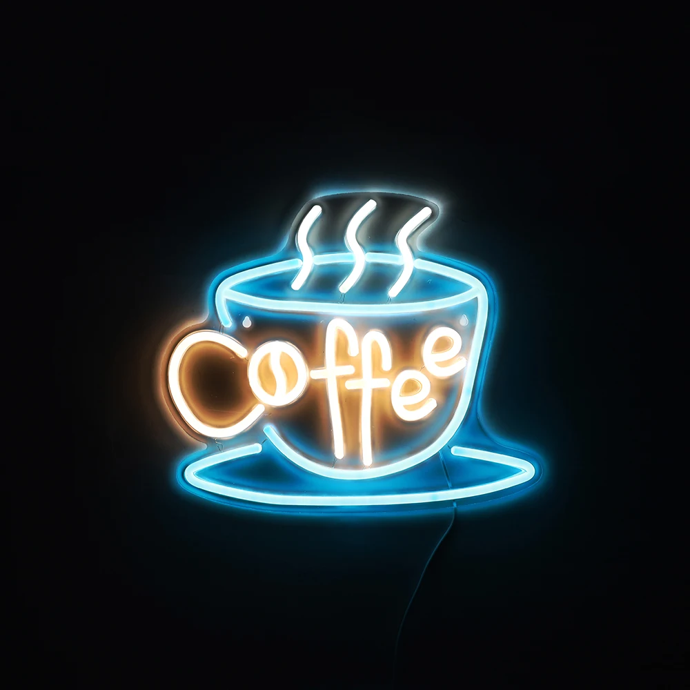 Coffee style neon lights are suitable for party room decoration and outdoor hanging