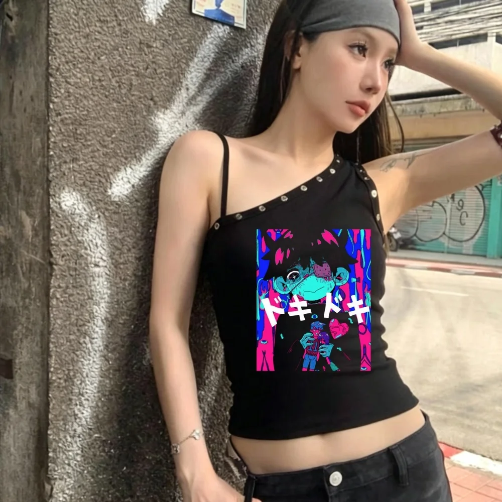 Omori cropped top girl cheap cutecore jojifuku manga 2000s top tees graphic korean fashion alternative