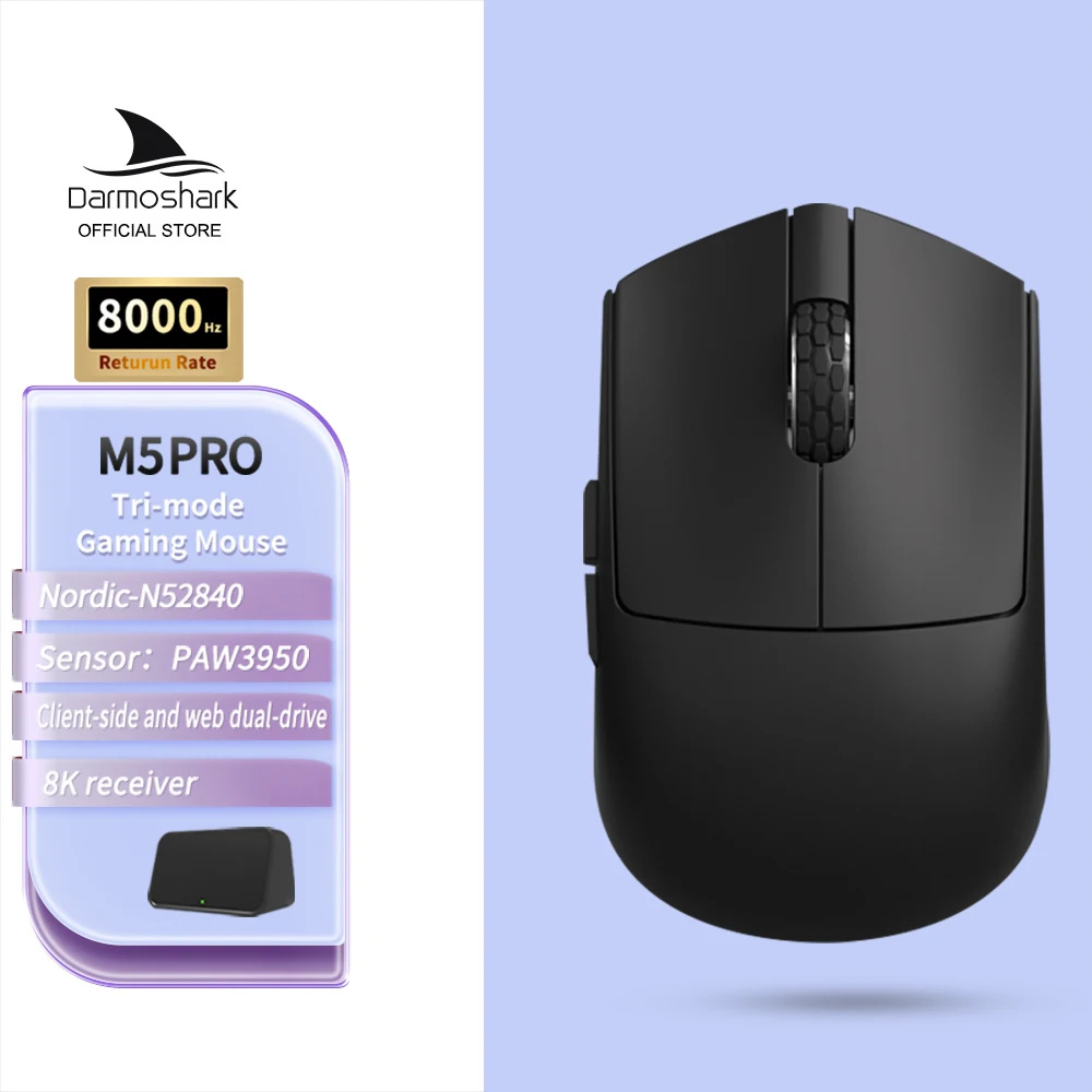 Darmoshark M5Air Forged Carbon Fiber Wireless 8K Gaming Mouse