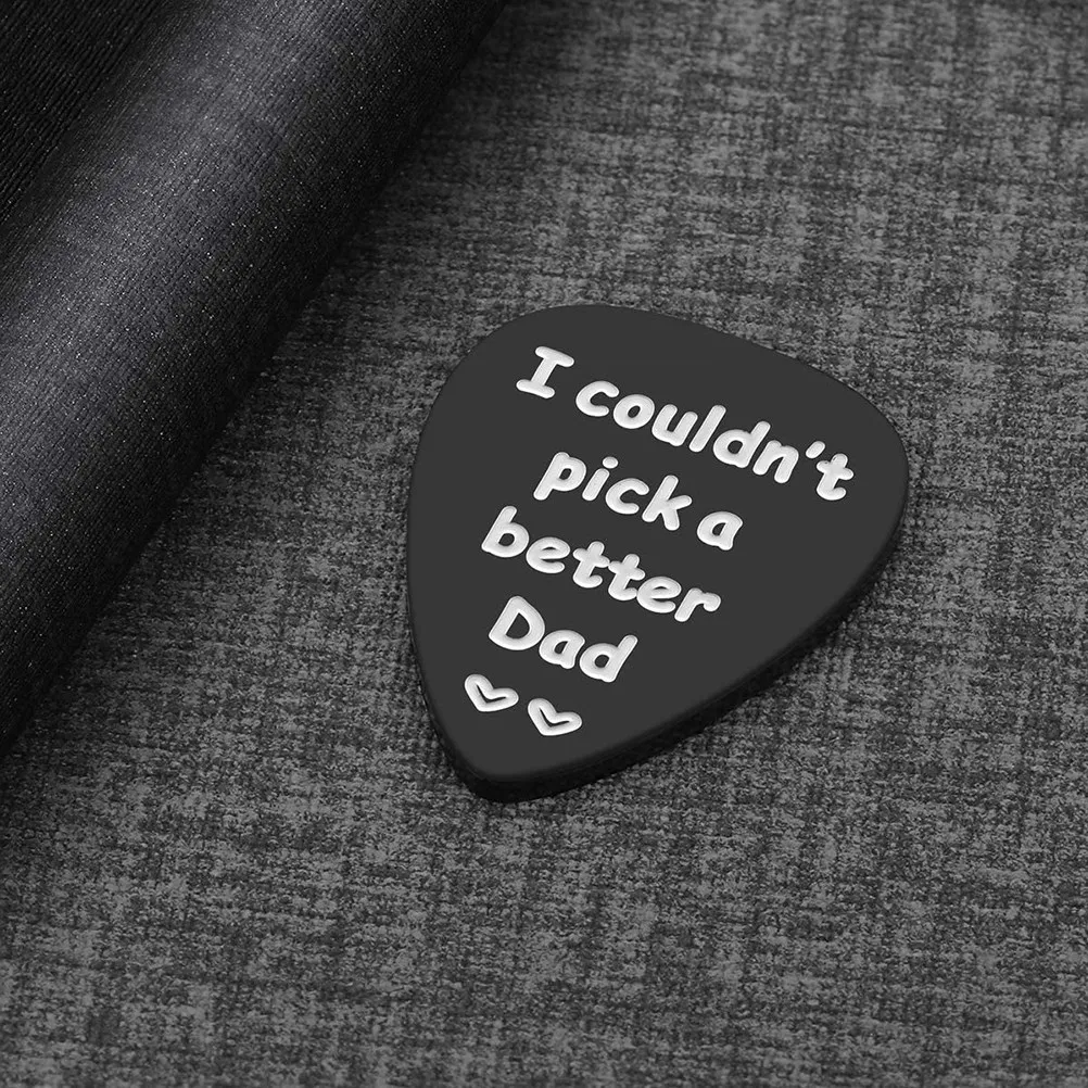 

2Pcs Metal Guitar Picks Stainless Steel English Engraving Plectrum Shrapnel Lightweight Not Easy to Hurt Hands Black