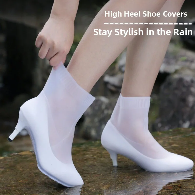 

Thickened Waterproof Shoe Covers for Women High Heels Rain Day Anti Slip Shoe Covers Durable Shoe Accessories by Dickentop
