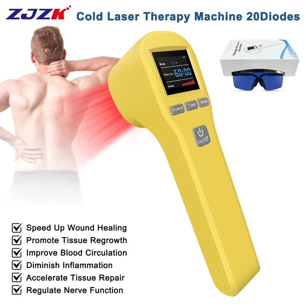 

Портативный аппарат ZJZK для физиотерапии холодным лазером 808 нм 650 нм LLLT для облегчения боли при воспалении мышц и суставов, уменьшения отеков