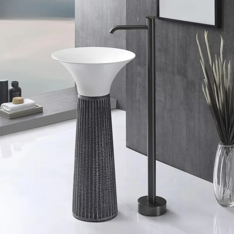 

Modern hotel countertop integrated basin bathroom sink with drain, fully ceramic crystal for villa bathroom