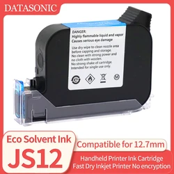 JS12 JS12M Eco Solvent Ink Cartridge Thermal Handheld Printer Ink Cartridge For 600DPI Portable Expiry Date 12.7mm Inkjet Coder