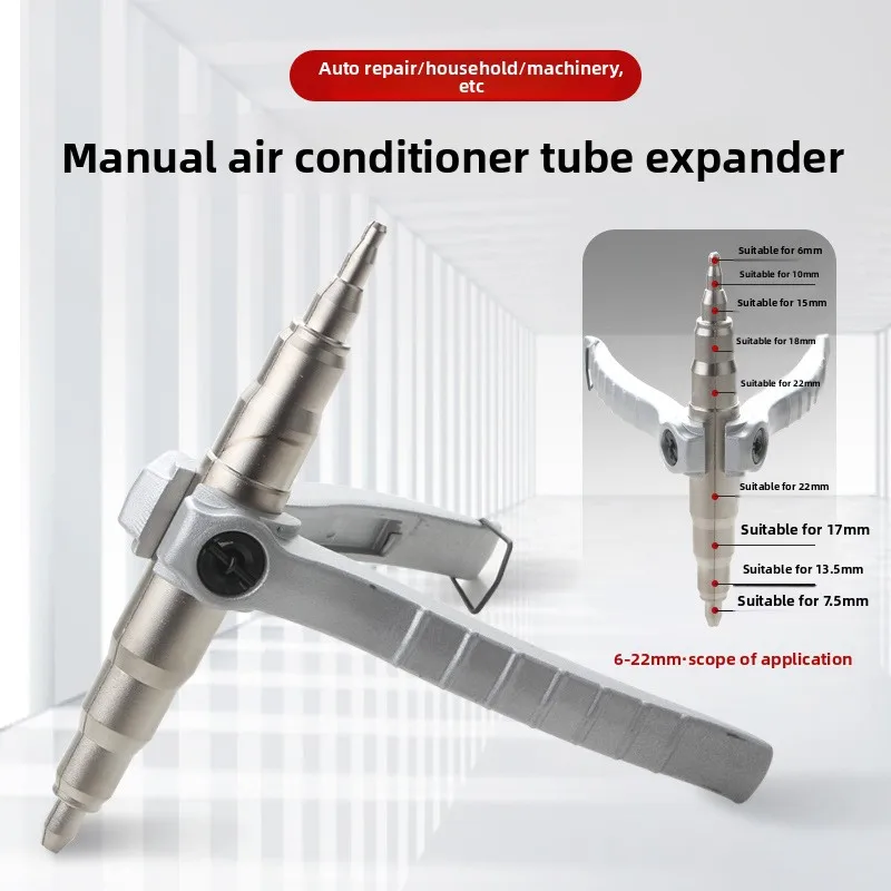 Manual Tube Expander Swaging Tool Copper Pipe Flaring Expanding Hand Tool for Air Conditioner Refrigeration HVAC Fridge Repair