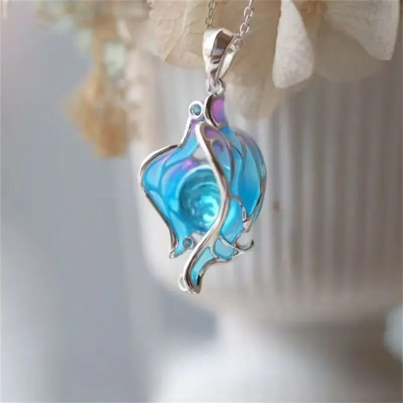 HarajukuGenshin Impact Scattered Water God Eye Necklace Pendant Derivative Fan Merchandise Grass Wind Rock Pendant Cosplay Props