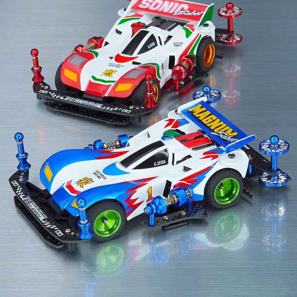 homemade Mini 4WD assembled Car with Spray Painted Shell Sonic Saber Charge Vanguard