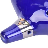 One Set 12 Hole Legend Of Ocarina Ceramic Alto C Tone Piccolo Orff Music Instrument For Zelda Fans With Accessories Dark Blue 4